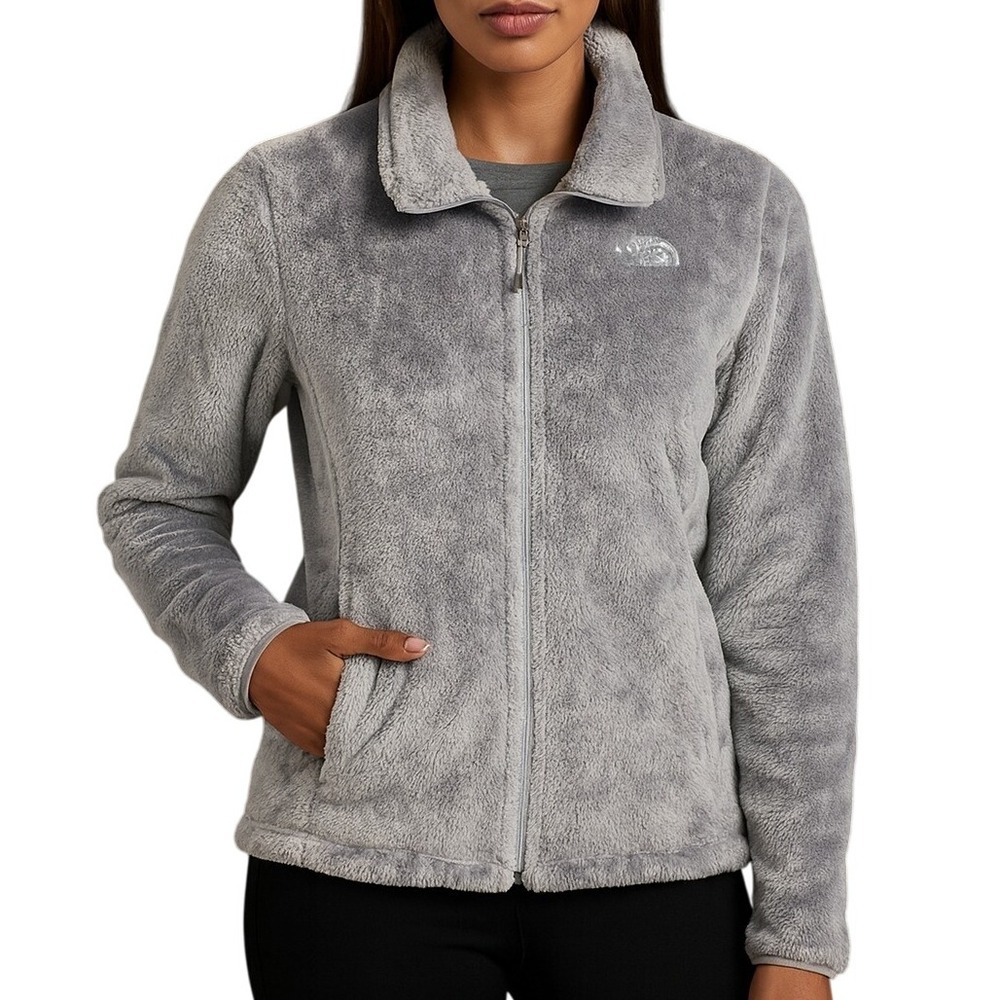 The North Face Fleece Jacket‎ Full Zip Women's Medium Gray Osito Soft Cozy Warm